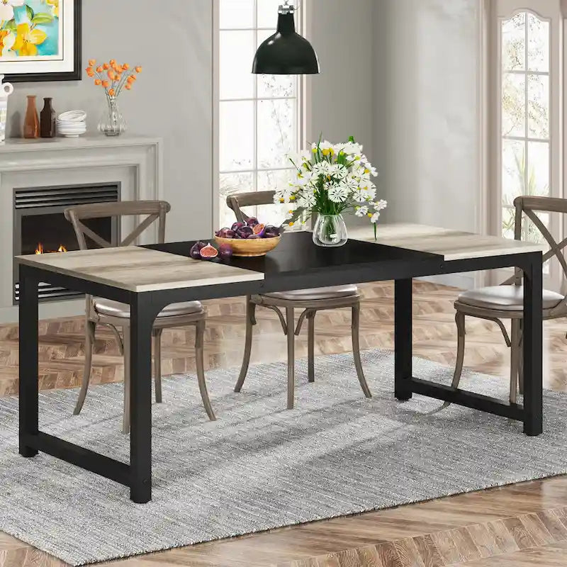 Table à manger moderne 71 pour 6-8 personnes, Table de cuisine pour salle à manger - 70.87 L x 31.50 W x 29.53 H