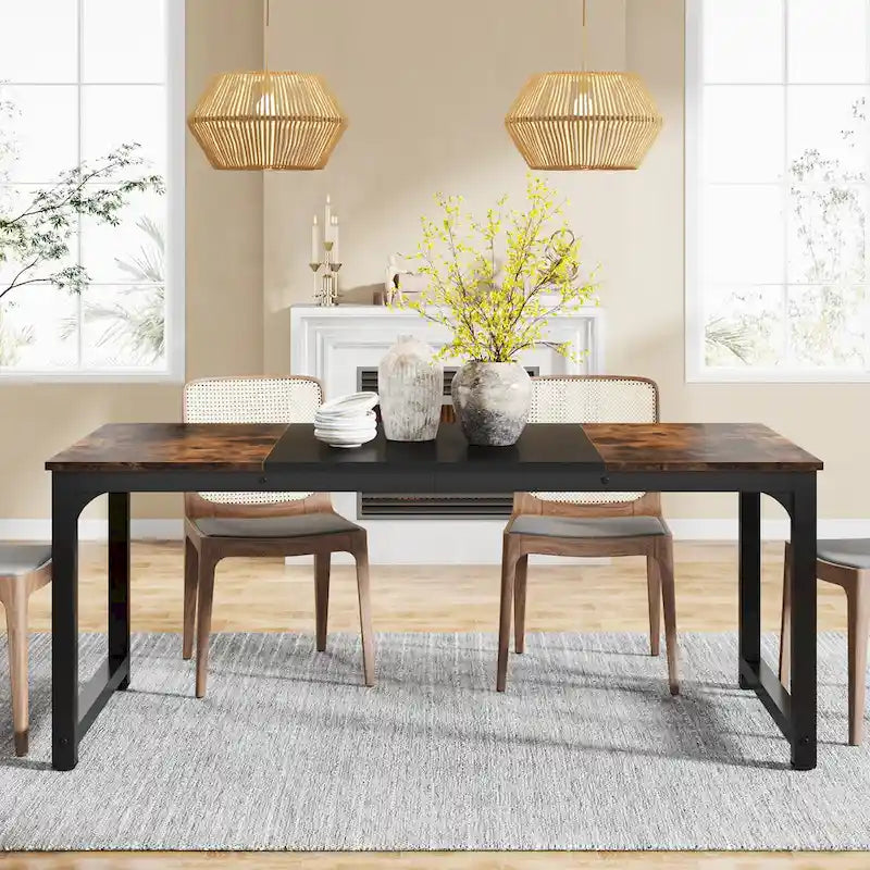 Table à manger moderne 71 pour 6-8 personnes, Table de cuisine pour salle à manger - 70.87 L x 31.50 W x 29.53 H