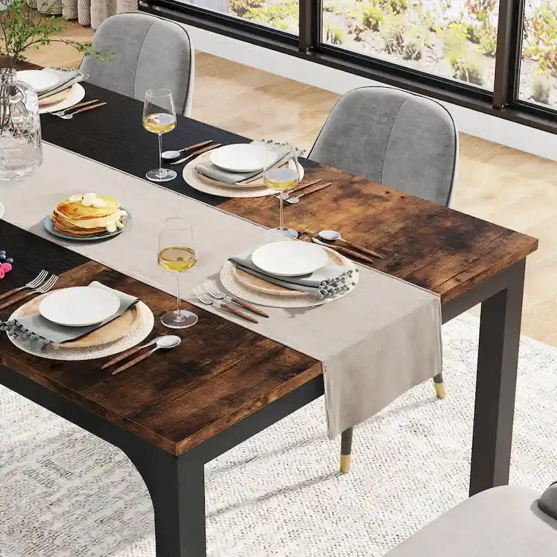 Table à manger moderne 71 pour 6-8 personnes, Table de cuisine pour salle à manger - 70.87 L x 31.50 W x 29.53 H