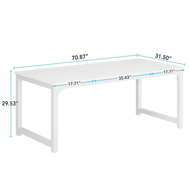 Table à manger moderne 71 pour 6-8 personnes, Table de cuisine pour salle à manger - 70.87 L x 31.50 W x 29.53 H