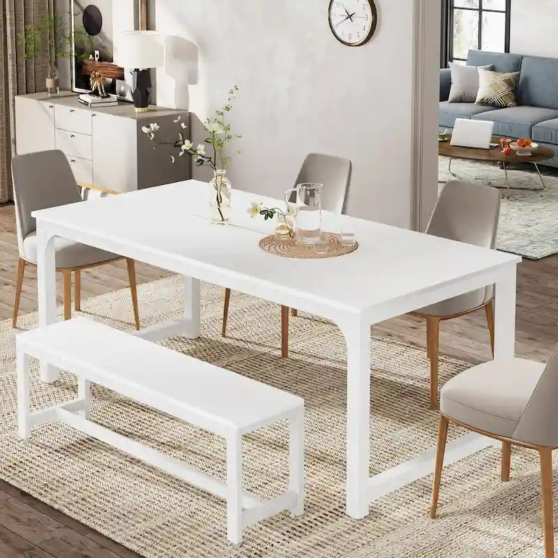 Table à manger moderne 71 pour 6-8 personnes, Table de cuisine pour salle à manger - 70.87 L x 31.50 W x 29.53 H