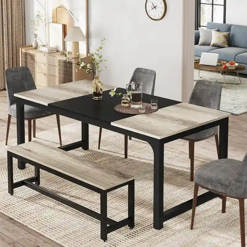 Table à manger moderne 71 pour 6-8 personnes, Table de cuisine pour salle à manger - 70.87 L x 31.50 W x 29.53 H
