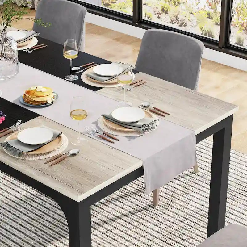 Table à manger moderne 71 pour 6-8 personnes, Table de cuisine pour salle à manger - 70.87 L x 31.50 W x 29.53 H