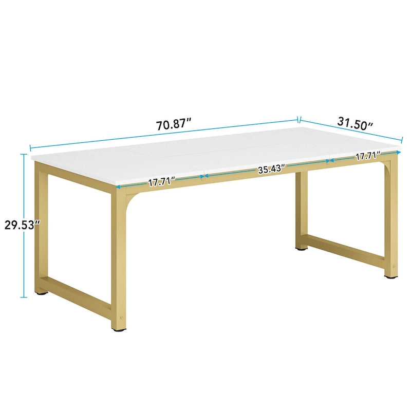 Table à manger moderne 71 pour 6-8 personnes, Table de cuisine pour salle à manger - 70.87 L x 31.50 W x 29.53 H