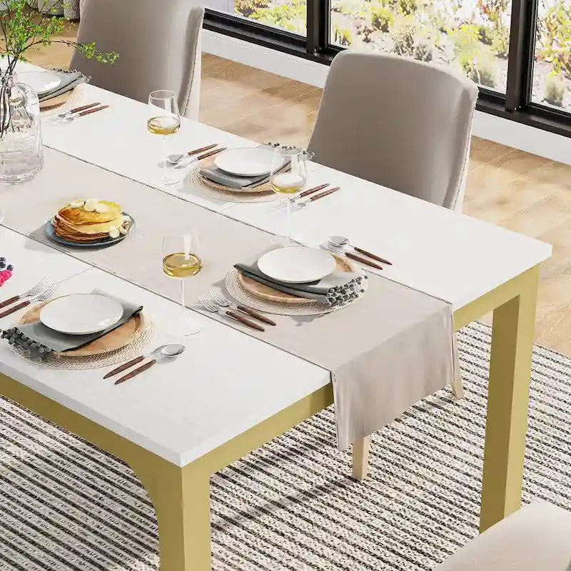 Table à manger moderne 71 pour 6-8 personnes, Table de cuisine pour salle à manger - 70.87 L x 31.50 W x 29.53 H