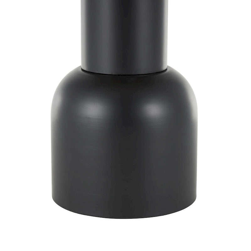 Table d'appoint ou de chevet piédestal fabriquée à la main en métal avec plateau en rotin marron - Noir - Roche River Decor