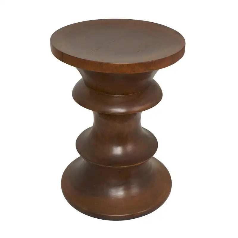 Table d'appoint géométrique en bois fait main - Marron - Roche River Decor