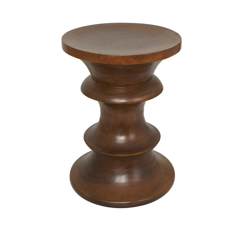 Table d'appoint géométrique en bois fait main - Marron - Roche River Decor