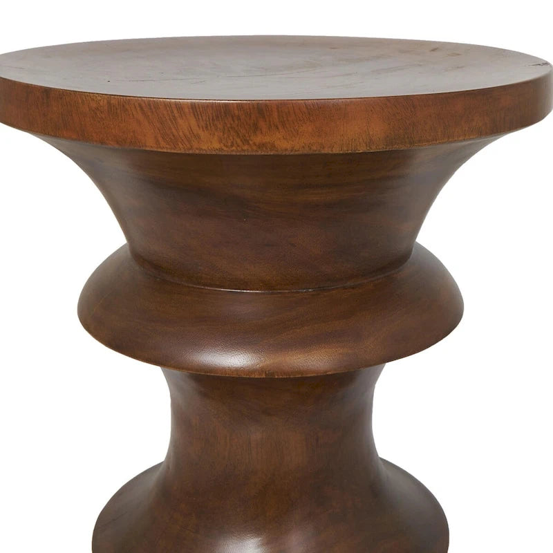 Table d'appoint géométrique en bois fait main - Marron - Roche River Decor