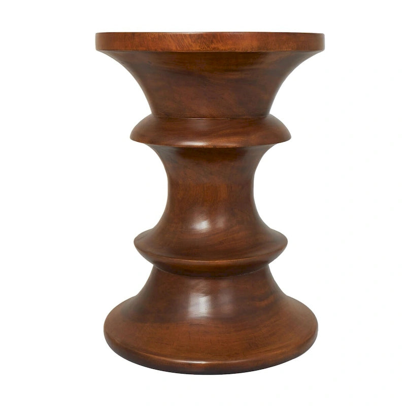 Table d'appoint géométrique en bois fait main - Marron - Roche River Decor