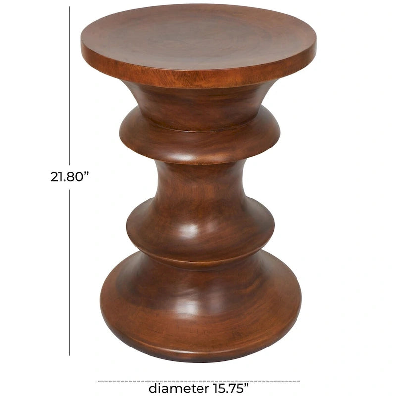 Table d'appoint géométrique en bois fait main - Marron - Roche River Decor