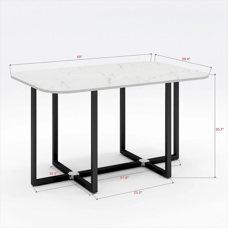 Ensemble de salle à manger moderne 7 pièces, table à manger rectangulaire avec 6 chaises pour salle à manger, cuisine