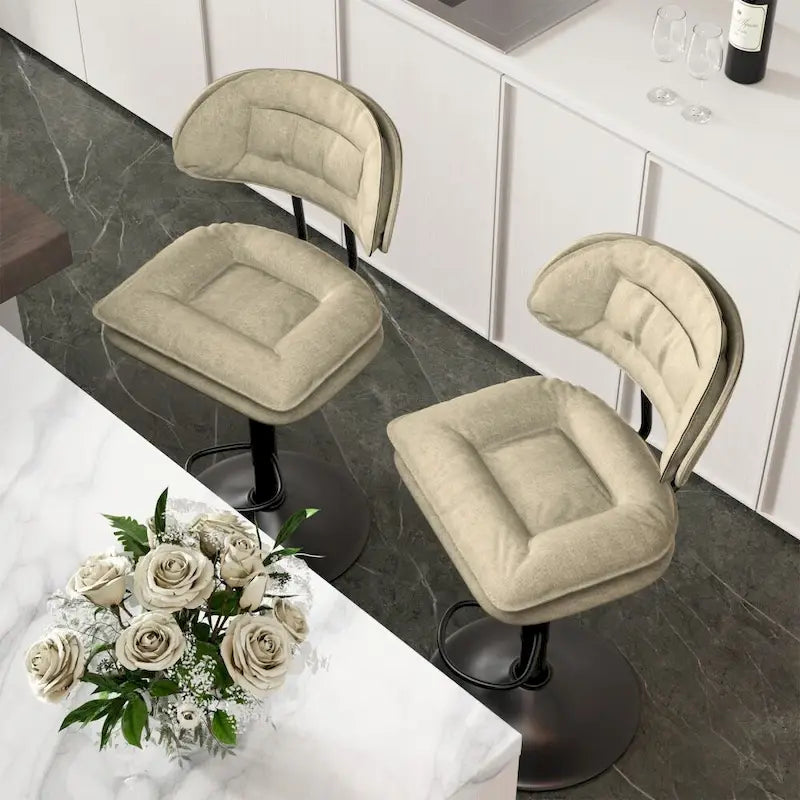 Lot de 2 tabourets de bar pivotants réglables en hauteur
