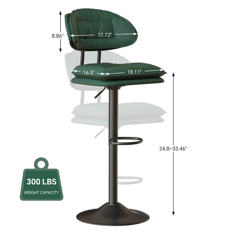 Lot de 2 tabourets de bar pivotants réglables en hauteur