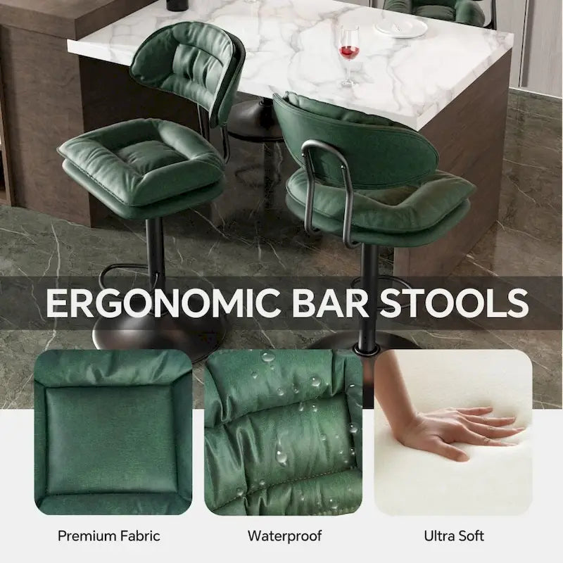 Lot de 2 tabourets de bar pivotants réglables en hauteur