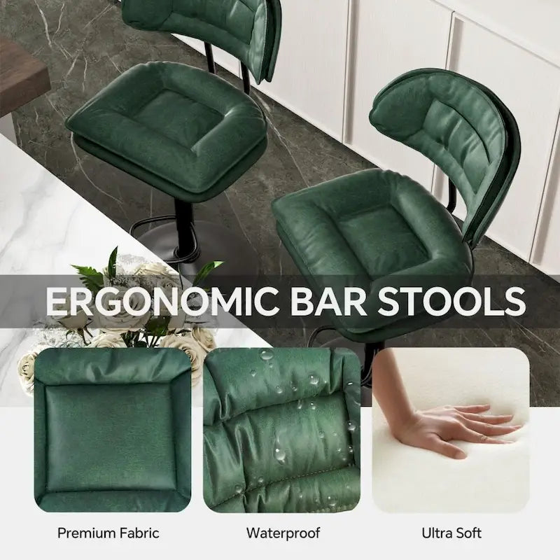 Lot de 2 tabourets de bar pivotants réglables en hauteur