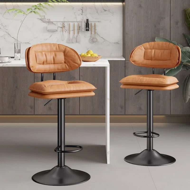 Lot de 2 tabourets de bar pivotants réglables en hauteur