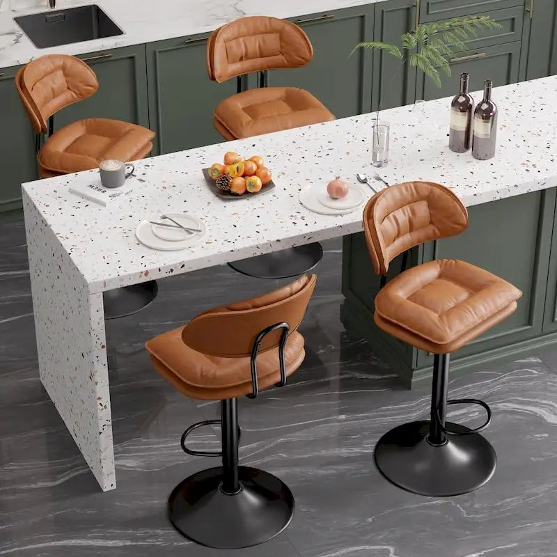 Lot de 2 tabourets de bar pivotants réglables en hauteur