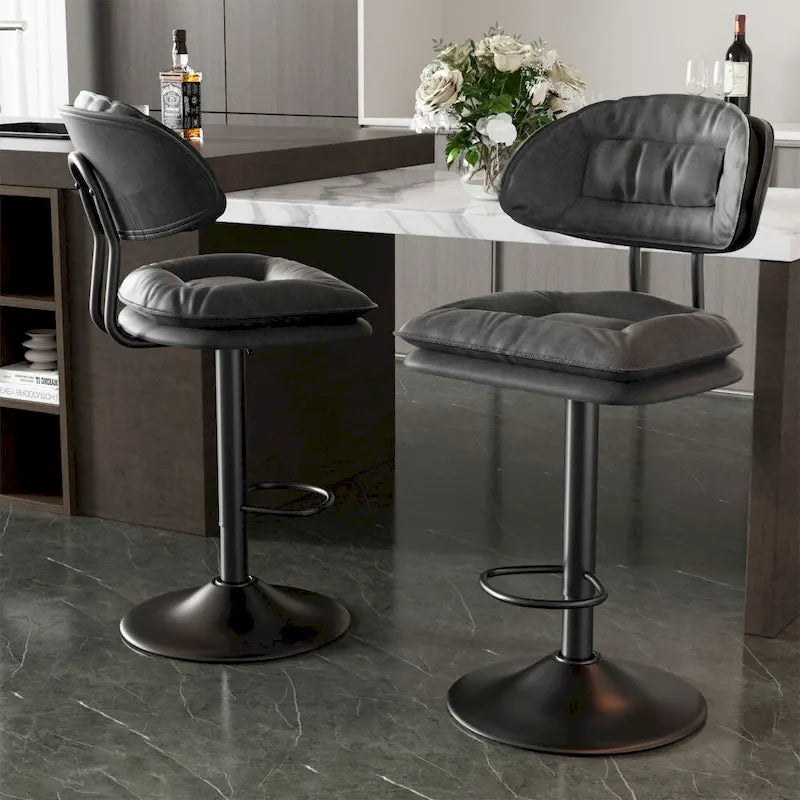 Lot de 2 tabourets de bar pivotants réglables en hauteur