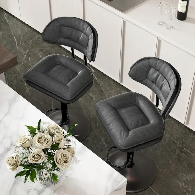 Lot de 2 tabourets de bar pivotants réglables en hauteur