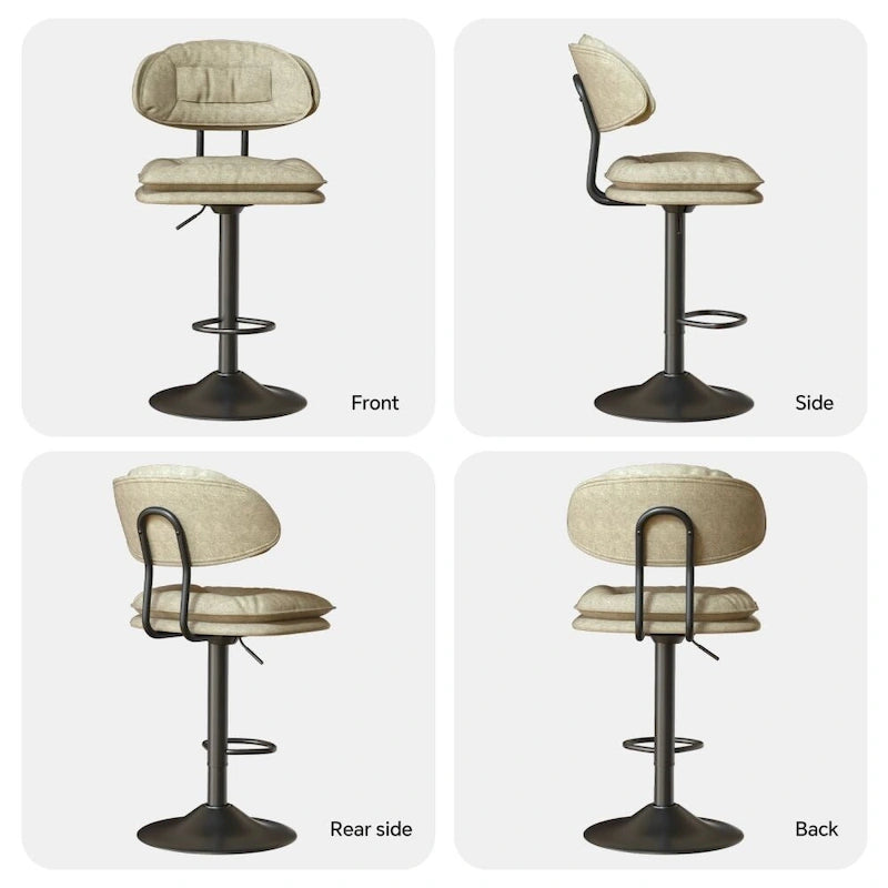 Lot de 2 tabourets de bar pivotants réglables en hauteur