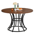 Moasis Table à manger ronde de 45 po en similicuir marbre, pour 4 à 6 personnes