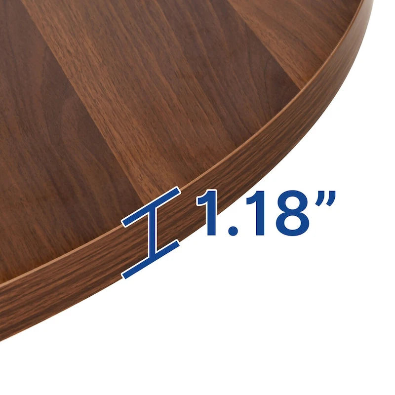 Moasis Table à manger ronde de 45 po en similicuir marbre, pour 4 à 6 personnes