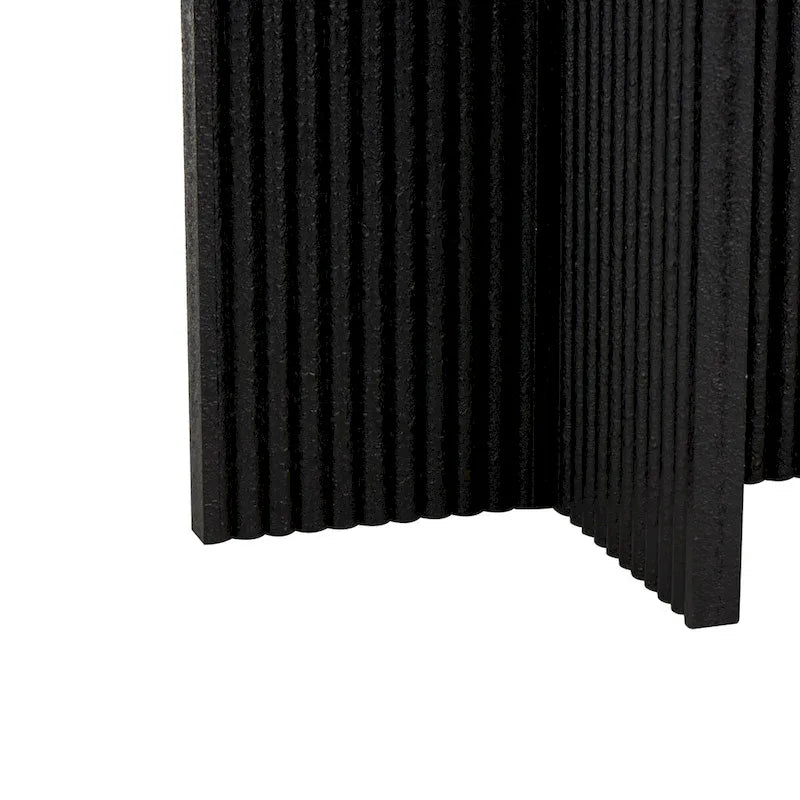 Table d'appoint ou de chevet piédestal sculptée en bois géométrique grès Art Déco - Lot de 2 noires - Roche River Decor