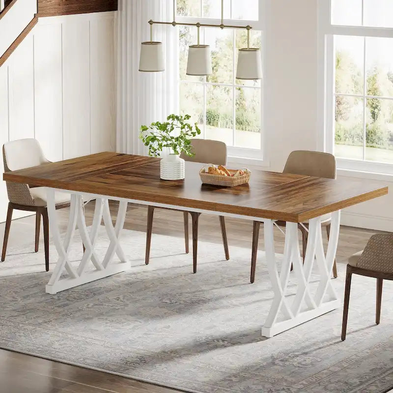 Table de salle à manger de 180 cm avec cadre en métal pour la maison