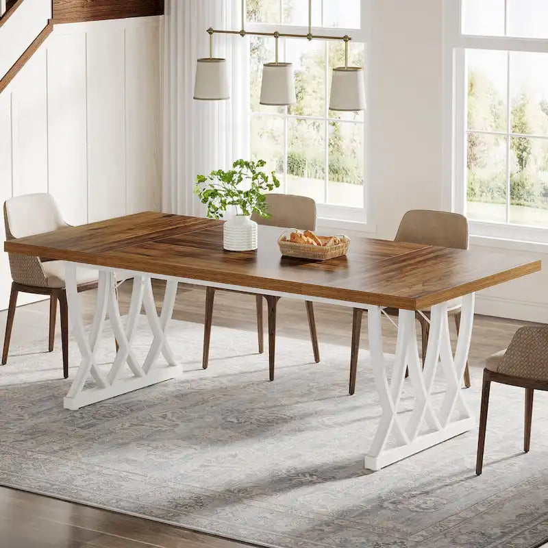 Table de salle à manger de 180 cm avec cadre en métal pour la maison