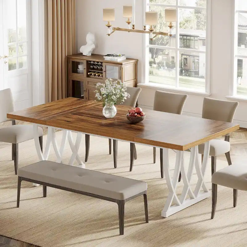 Table de salle à manger de 180 cm avec cadre en métal pour la maison