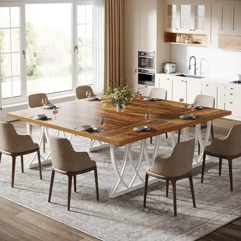 Table de salle à manger de 180 cm avec cadre en métal pour la maison