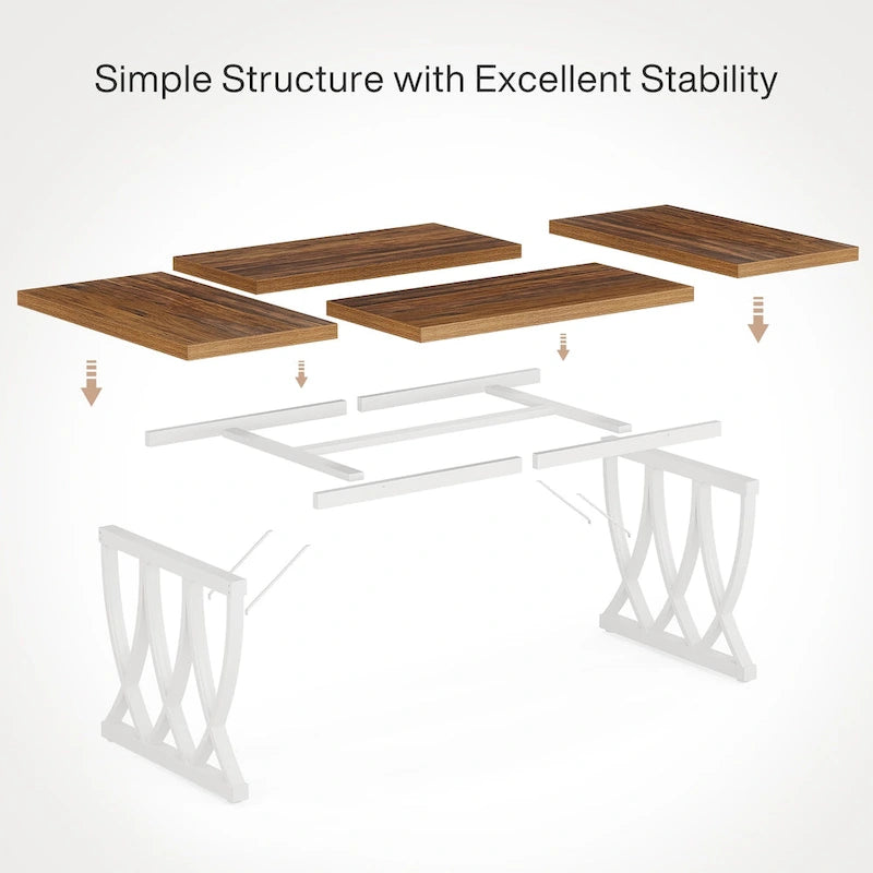 Table de salle à manger de 180 cm avec cadre en métal pour la maison