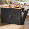 Îlot de cuisine roulant de 53 pouces, chariot de cuisine mobile portable