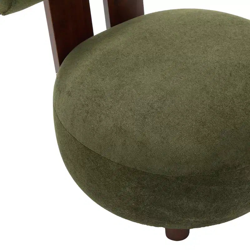 Christopher Knight Home Chariya, fauteuil d'appoint sculptural moderne en velours et bois d'hévéa, avec dossier cylindrique