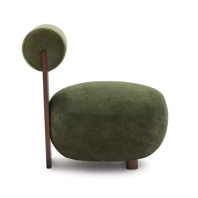 Christopher Knight Home Chariya, fauteuil d'appoint sculptural moderne en velours et bois d'hévéa, avec dossier cylindrique
