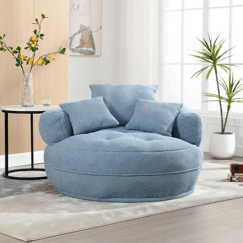 Fauteuil paresseux rond – Blanc/Bleu/Gris/Jaune/Orange/Rouge rosé/Bleu marine/Vert, Siège simple et double