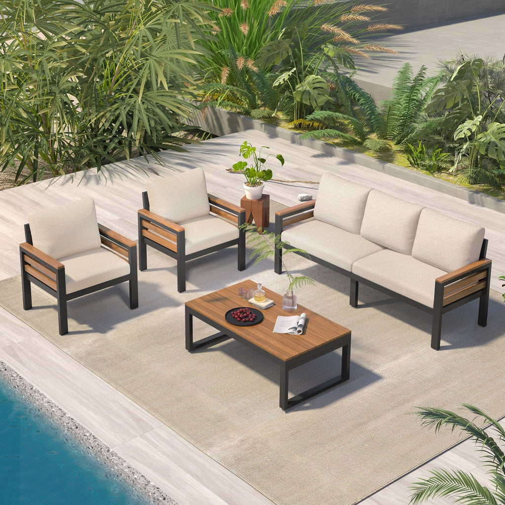 Ensemble de canapé de jardin 4 pièces