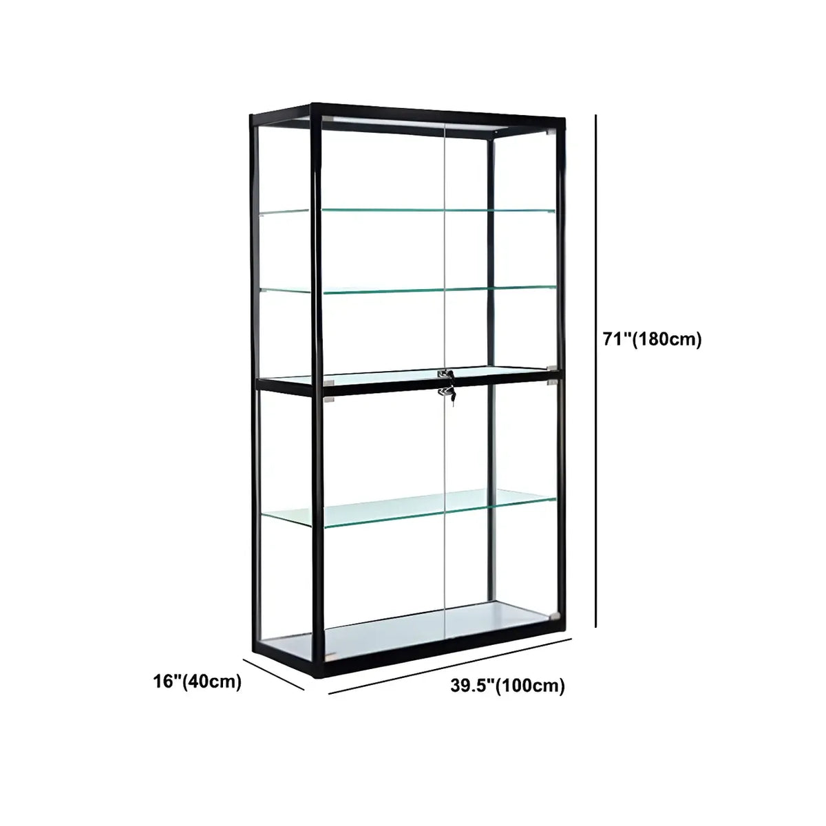 Vitrine rectangulaire contemporaine en verre noir
