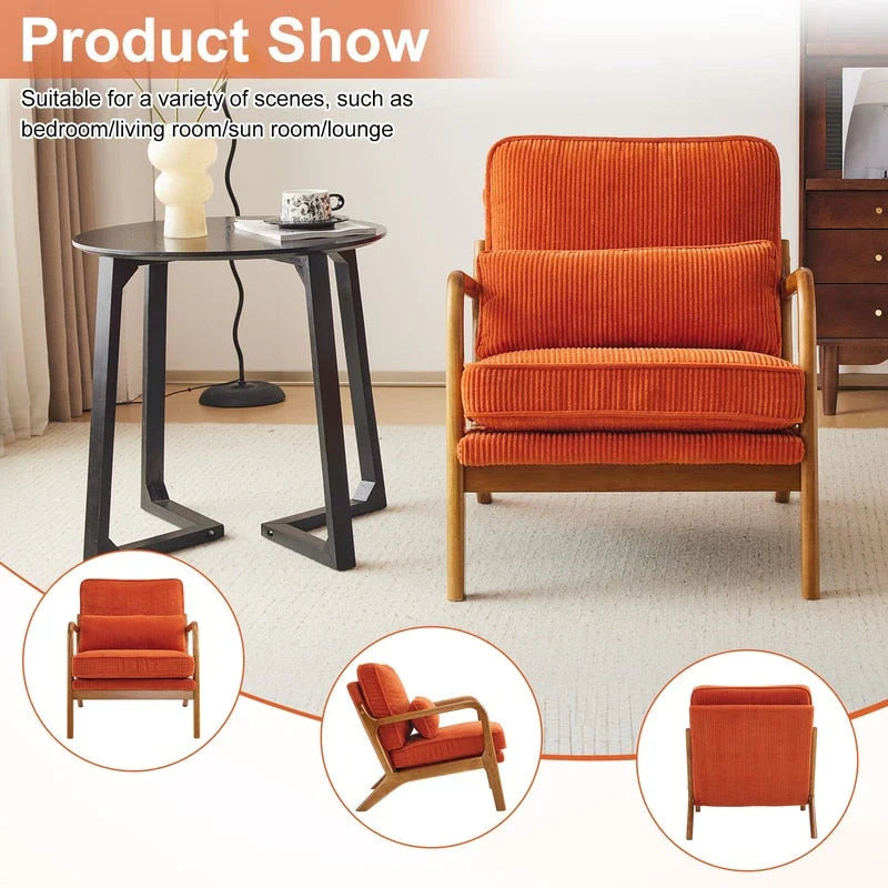 Fauteuil d'appoint rembourré Mid-Century Modern