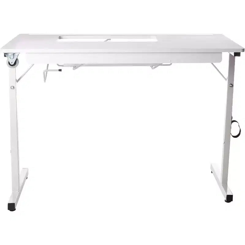 SewingRite SewStation 101 Table de couture pliante portable avec pieds en acier, blanc – Parfaite pour la maison, le bureau et les entreprises