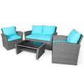Ensemble de 4 pièces de canapé de patio avec table basse, salon de jardin