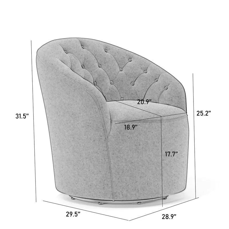 Fauteuil pivotant à 360 degrés en velours moderne SEYNAR avec dossier capitonné (lot de 2)