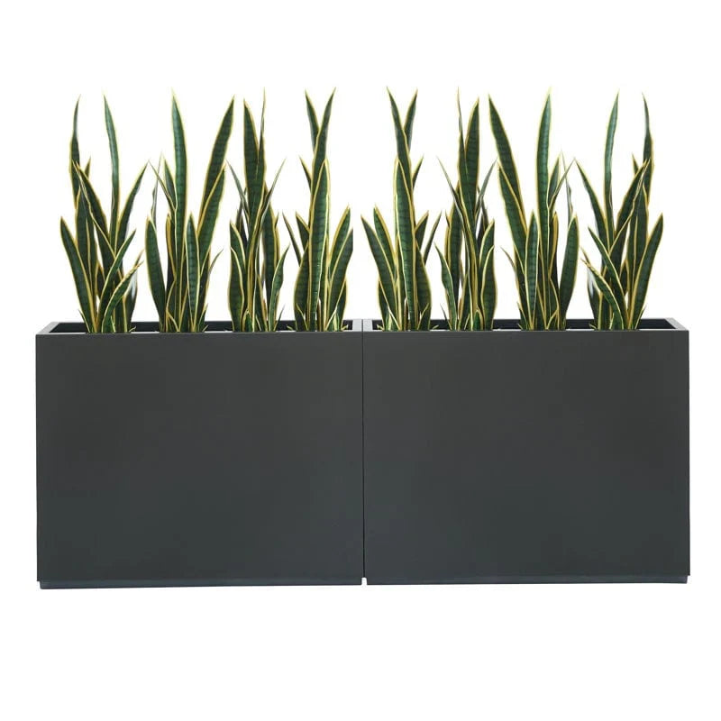 Jardinière Métallique Haute pour Plantes d'Extérieur, 38 po L x 10 po l x 30 po H, Longue et Haute Jardinière en Métal - 38x30x10