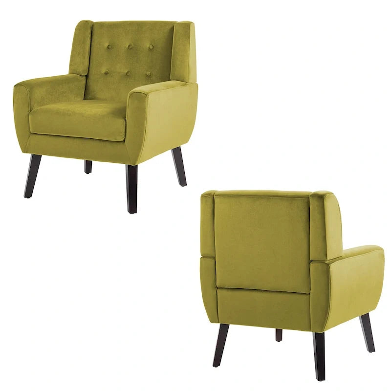Lot de 2 fauteuils de salon en velours avec accoudoirs