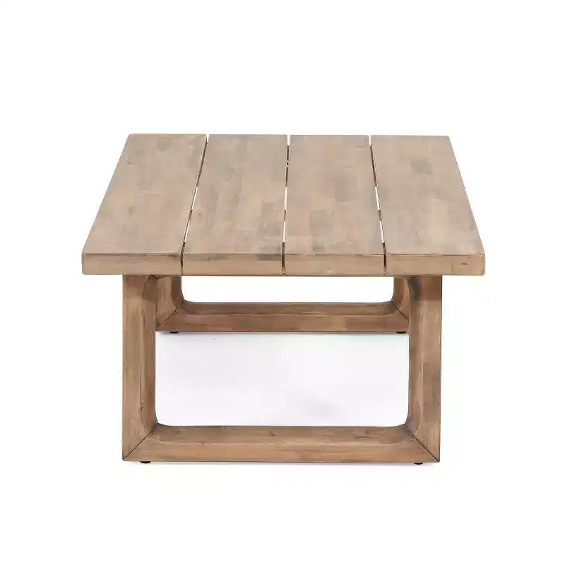 Ensemble de meubles de patio en bois d'acacia, ensemble de conversation extérieur avec table basse et coussins moelleux pour jardin, véranda et balcon, Beige - Merax