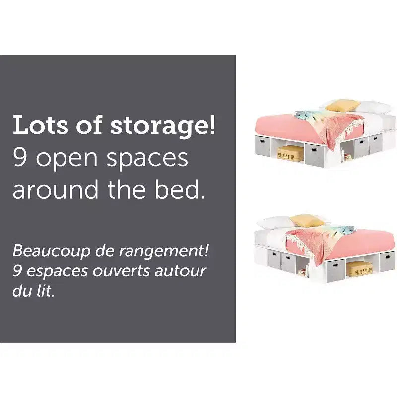 Lits de rangement HomeStock fabriqués à partir de cadre de lit en panneaux de particules