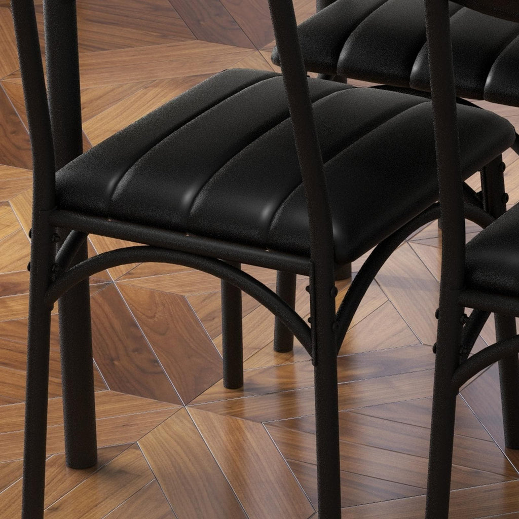 Ensemble table de salle à manger rectangulaire pour 4 avec chaises rembourrées