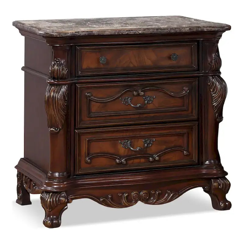 Chambre à coucher 3 pièces en bois de cerisier foncé Eugene Traditional de Furniture of America