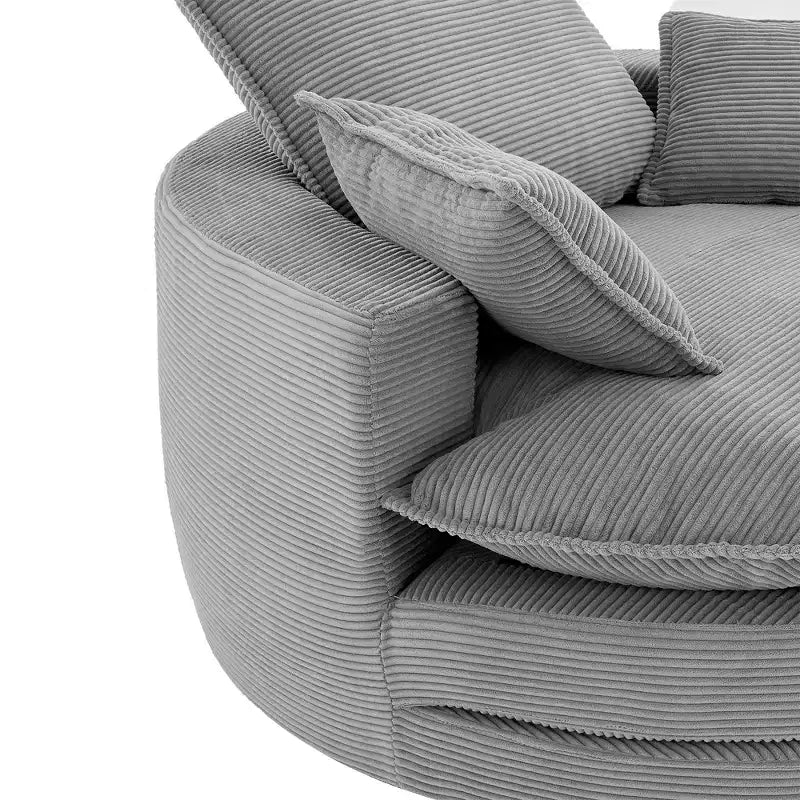 Fauteuil d'appoint pivotant à 360°, Fauteuil pivotant rond en forme de baril avec coussin pour salon